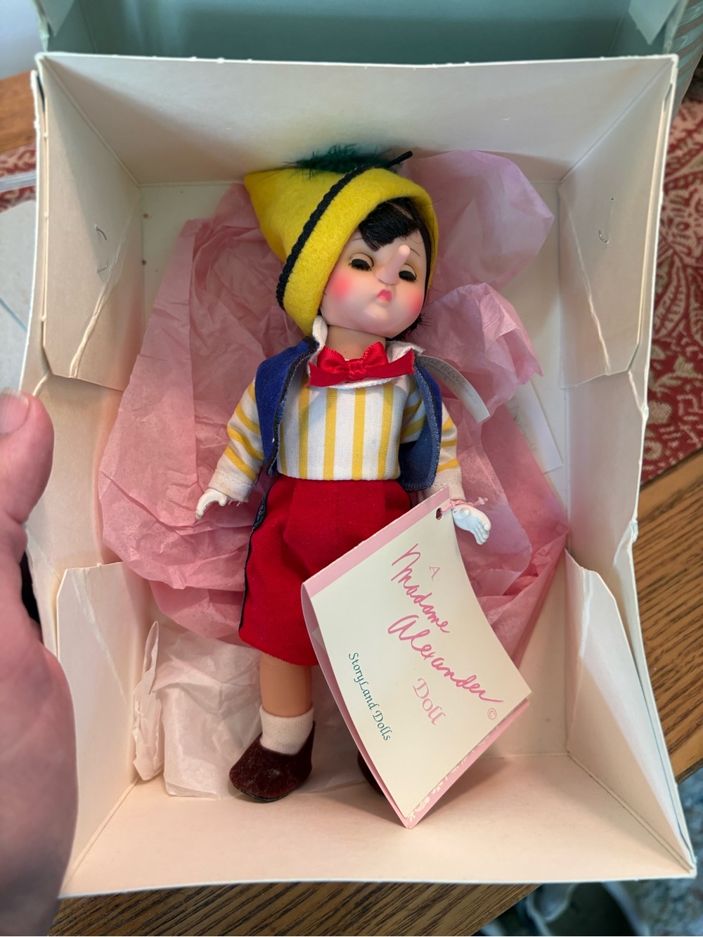Madame Alexander Pinocchio Style Kids Doll - Yellow Hat, Red Outfit